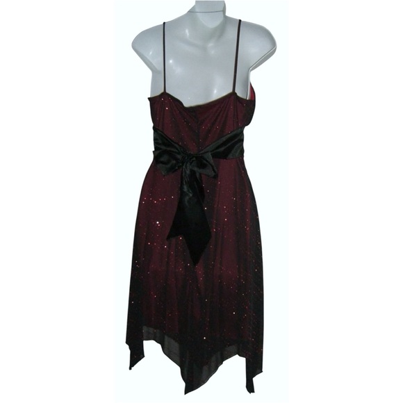 Taboo Dress Vintage 90's Black Red Mesh Glitter Fairy Goth Whimsigoth y2k Witchy - Picture 7 of 12